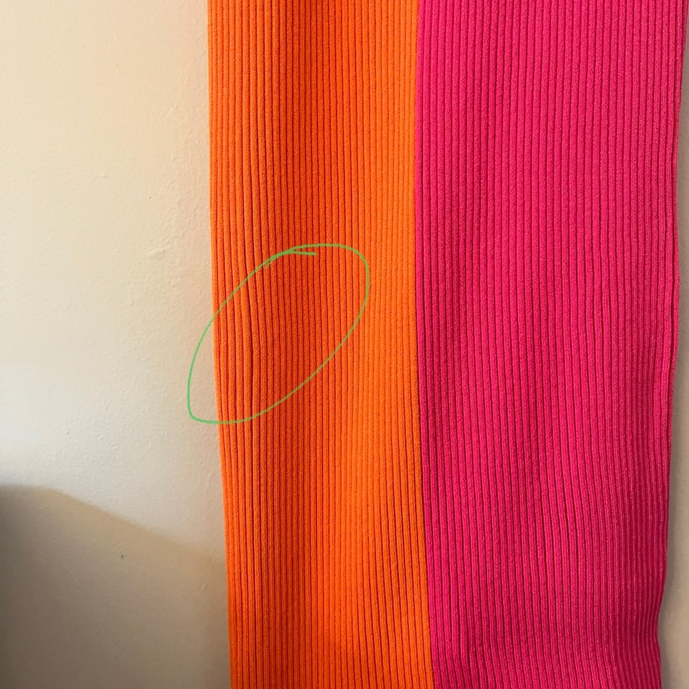 Staud x Birkenstock Pink and Orange Shoko Long Sleeve Midi Dress Medium - Picture 16 of 16